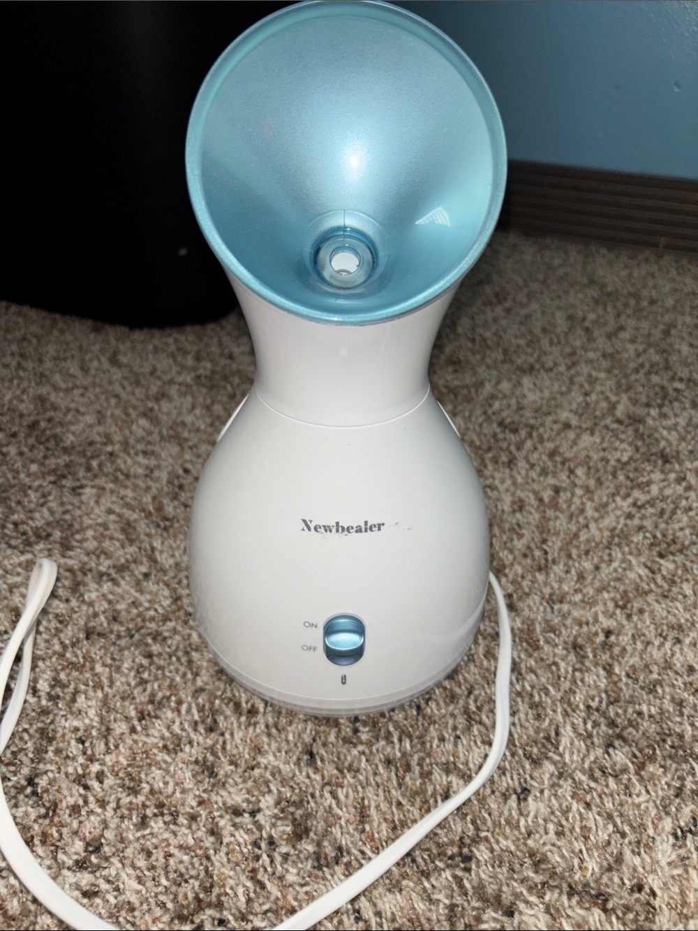 Facial Steamer in White with Light Blue Top